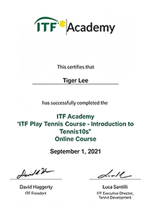 ITF International Certificate for Match Balls