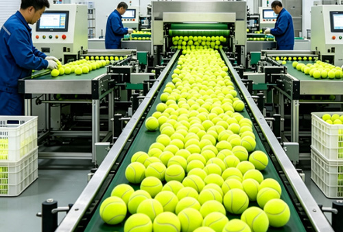 Tennis ball manufacturing floor