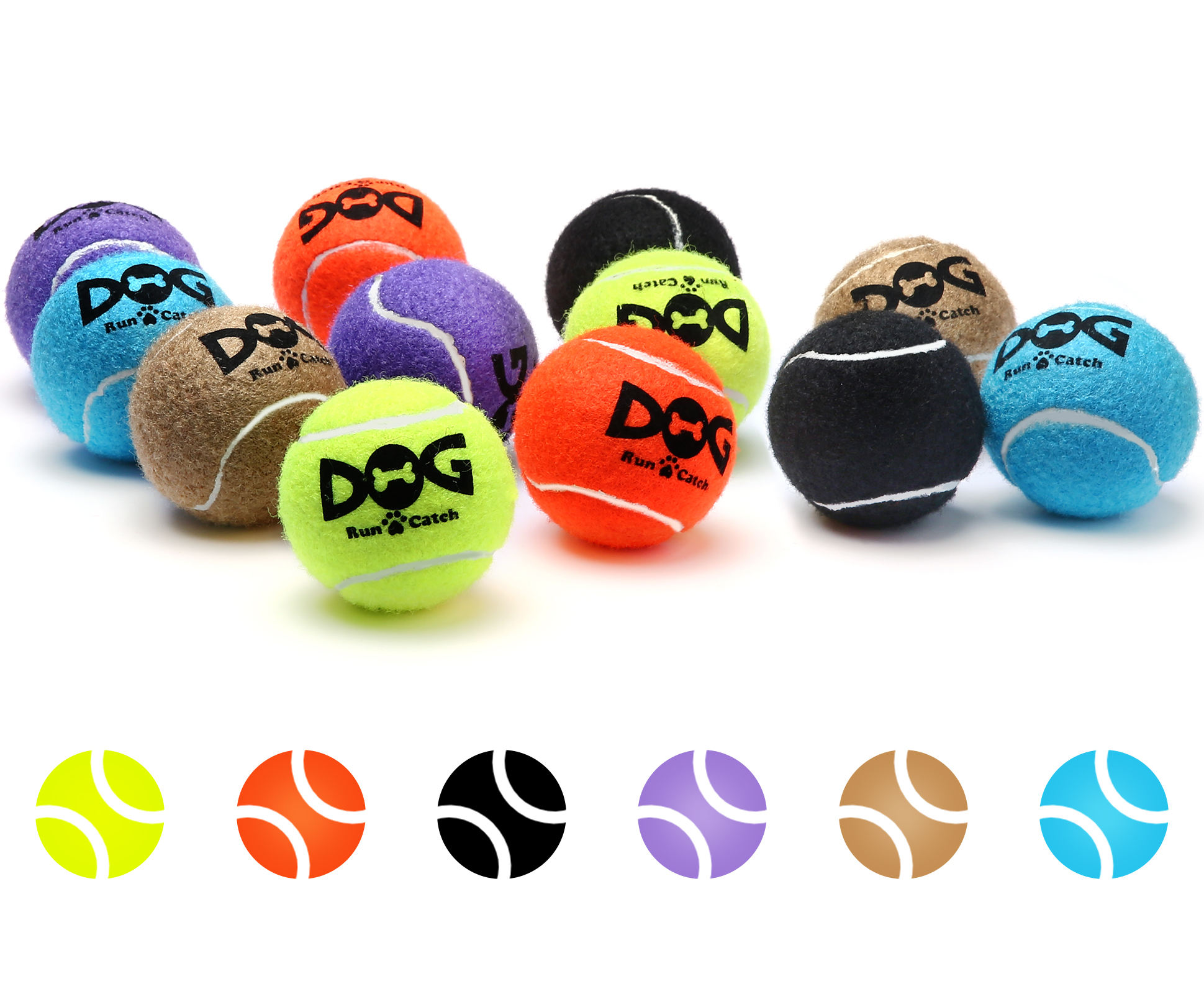 Squeaky Pet Tennis Ball Toy, Custom Logo Wholesale for Small Medium Large Dogs & Cats - 6
