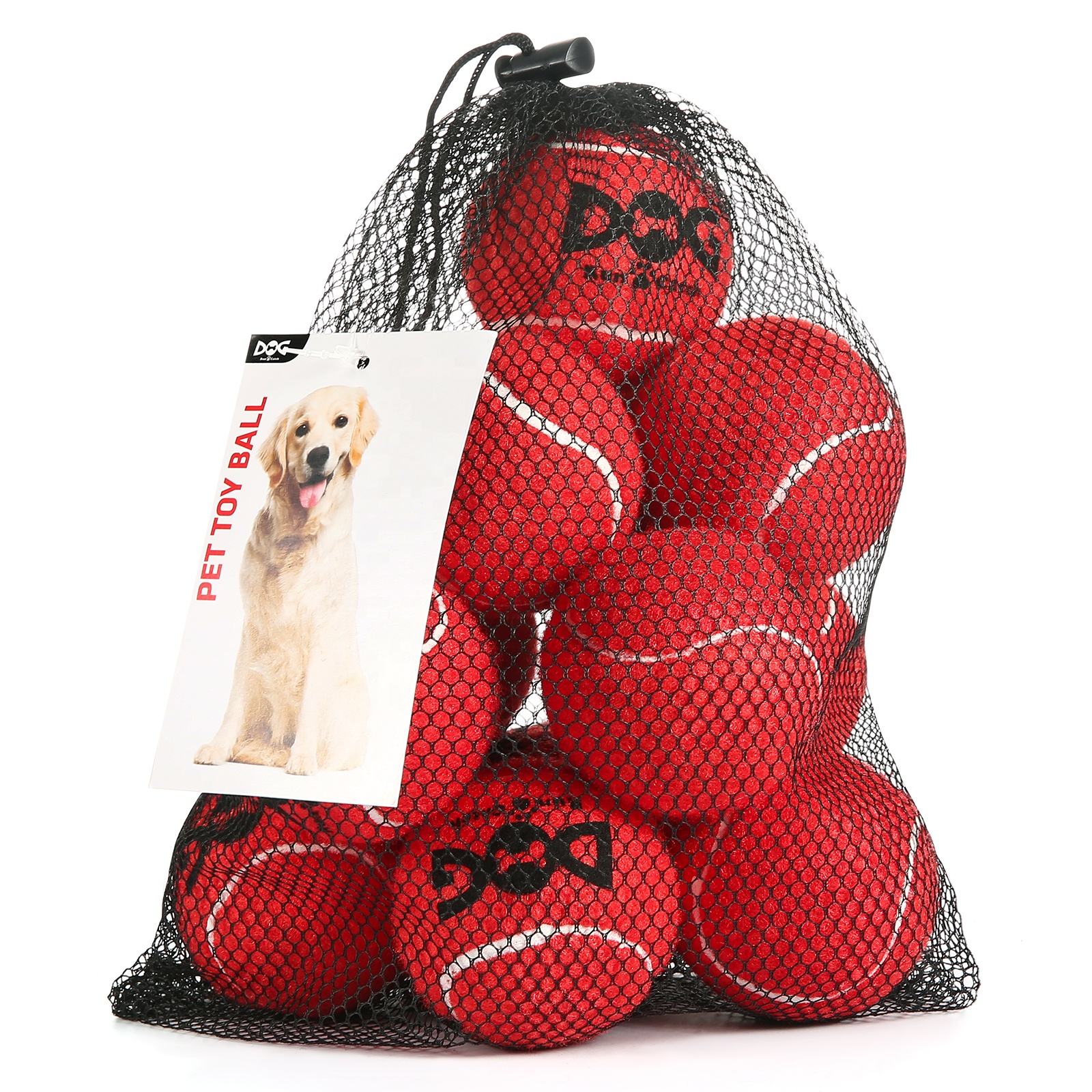 Squeaky Pet Tennis Ball Toy, Custom Logo Wholesale for Small Medium Large Dogs & Cats