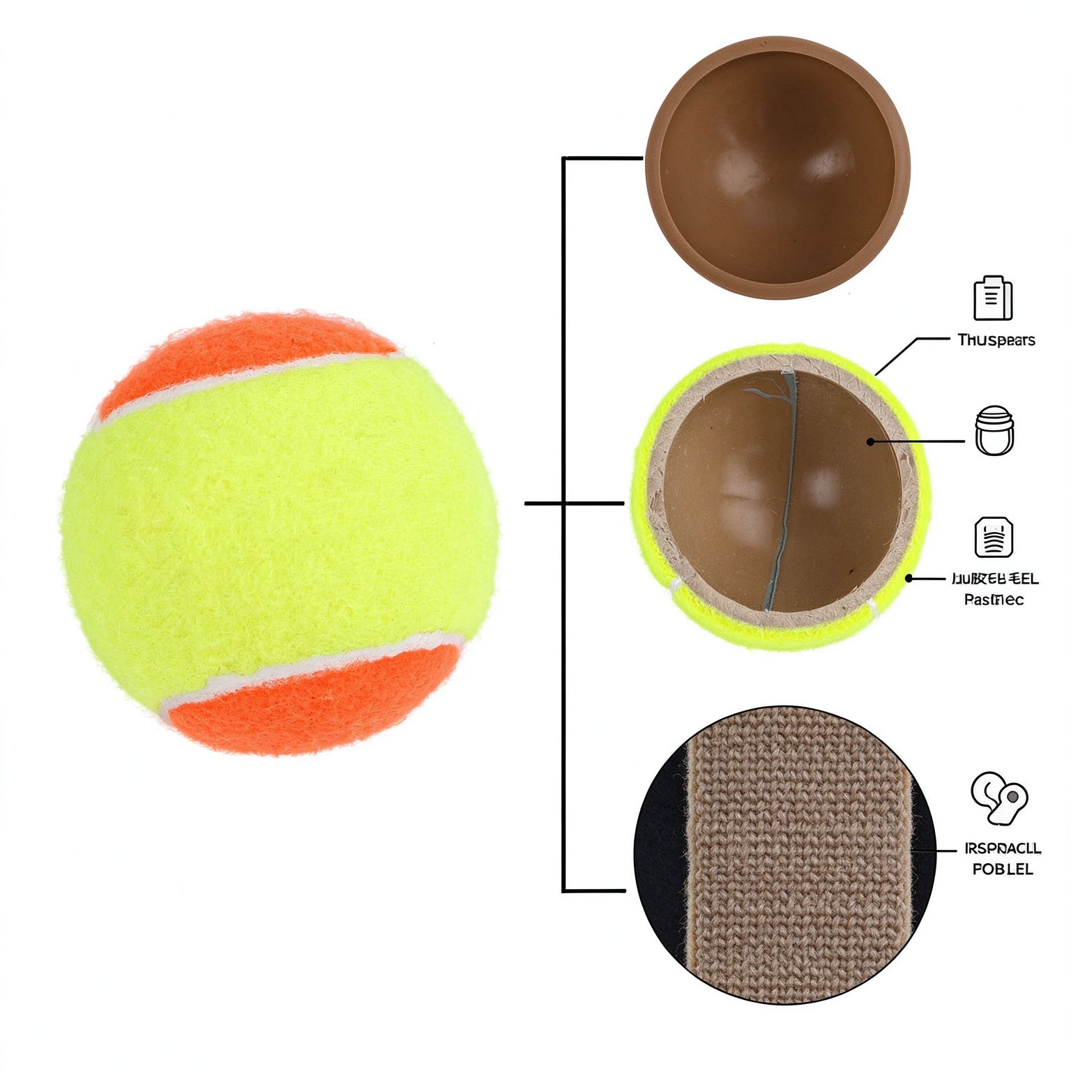 wool felt tennis ball, factory professional, champion grade, ultra durable, training & recreational tennis ball - 6